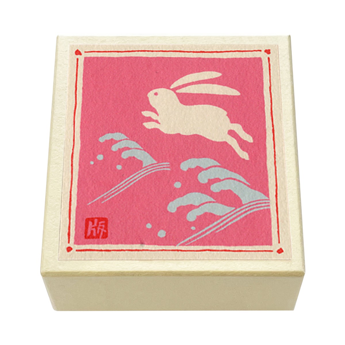 うさぎ『18-016A 版画紙箱 おはこ うさぎ1 波ピンク1羽』｜【公式