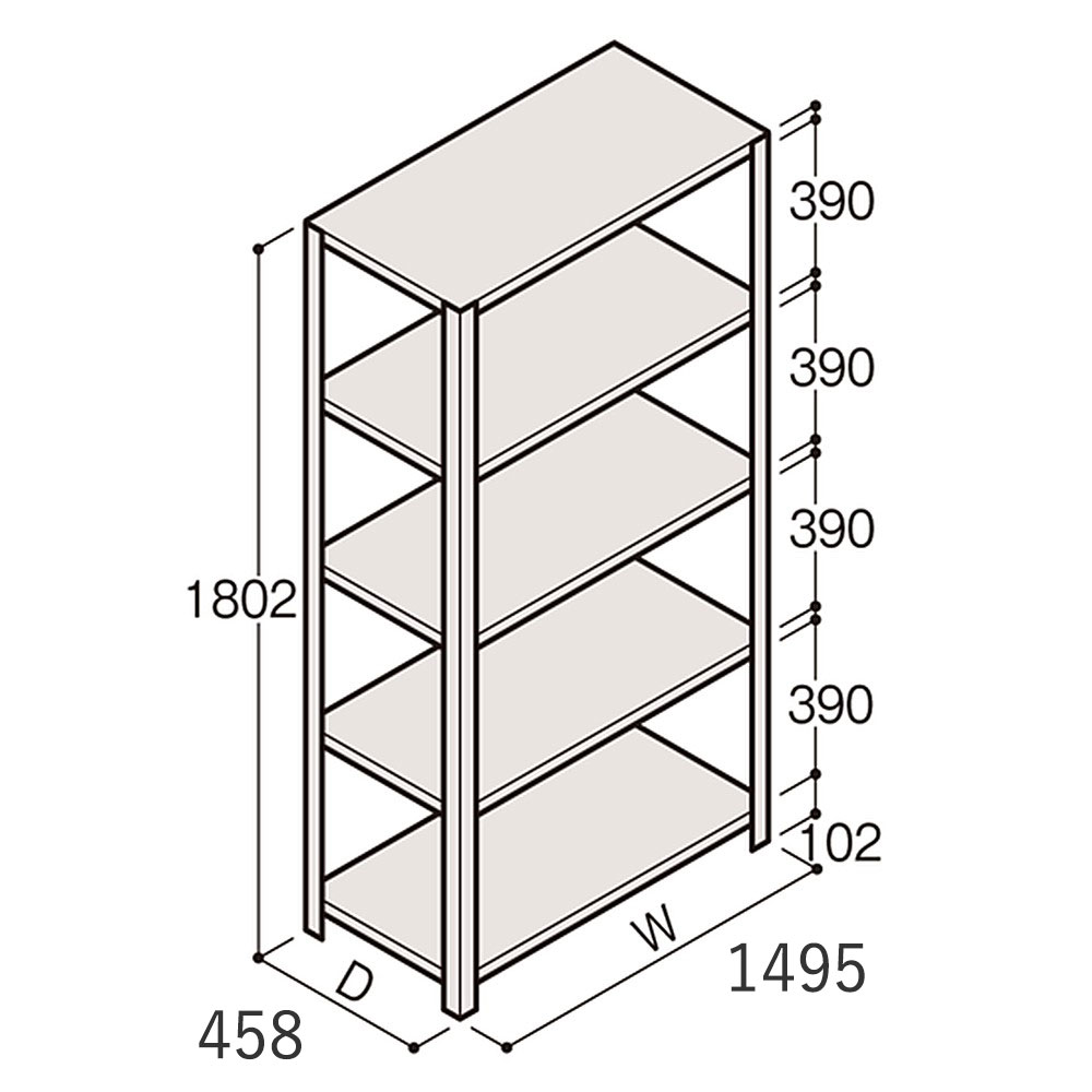 軽量タイプ RR型 開放型 ERR-165440-W7｜その他施設用家具｜イトーキ