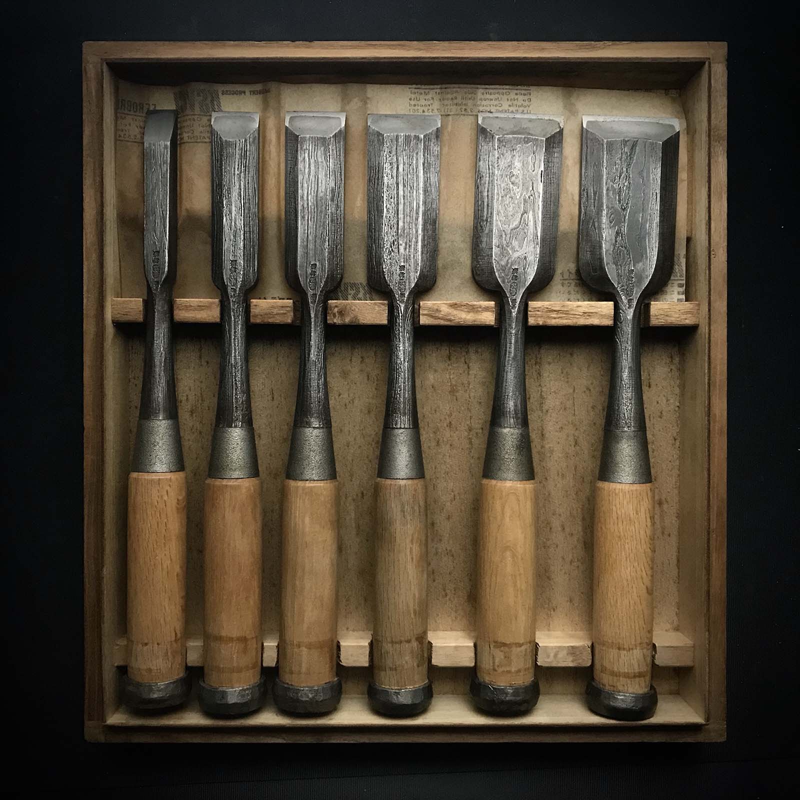 カネヒロ 材木ノミ セット 日本伝統鉄 兼弘 和鉄 叩き組鑿 六本組