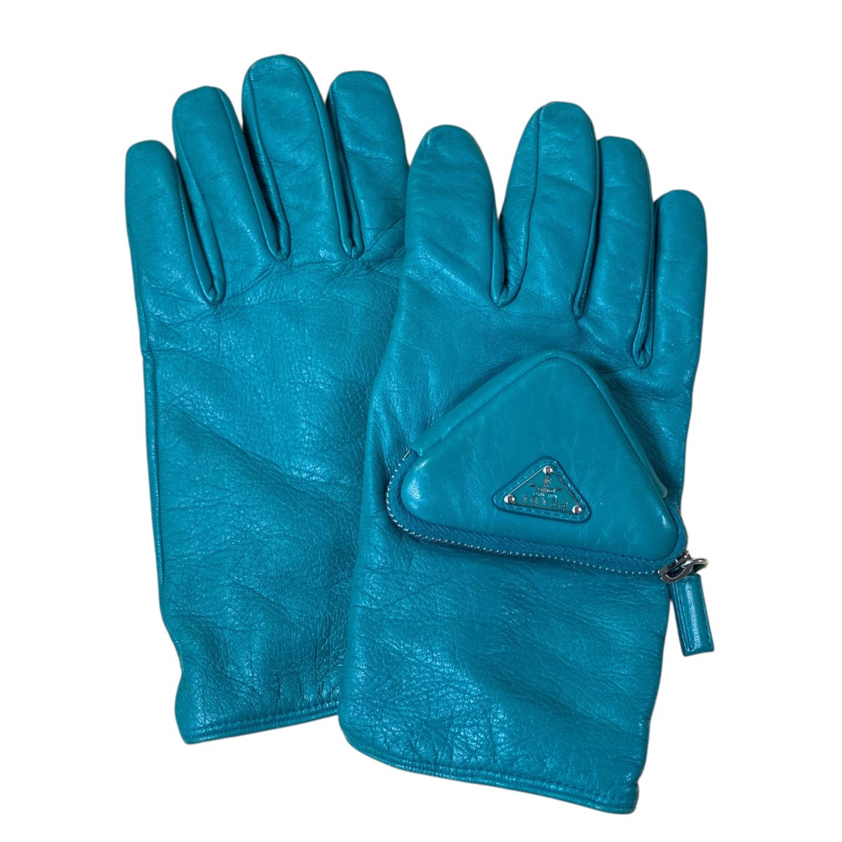 PRADA(プラダ) 21AWレザーグローブ ターコイズブルー｜【公式