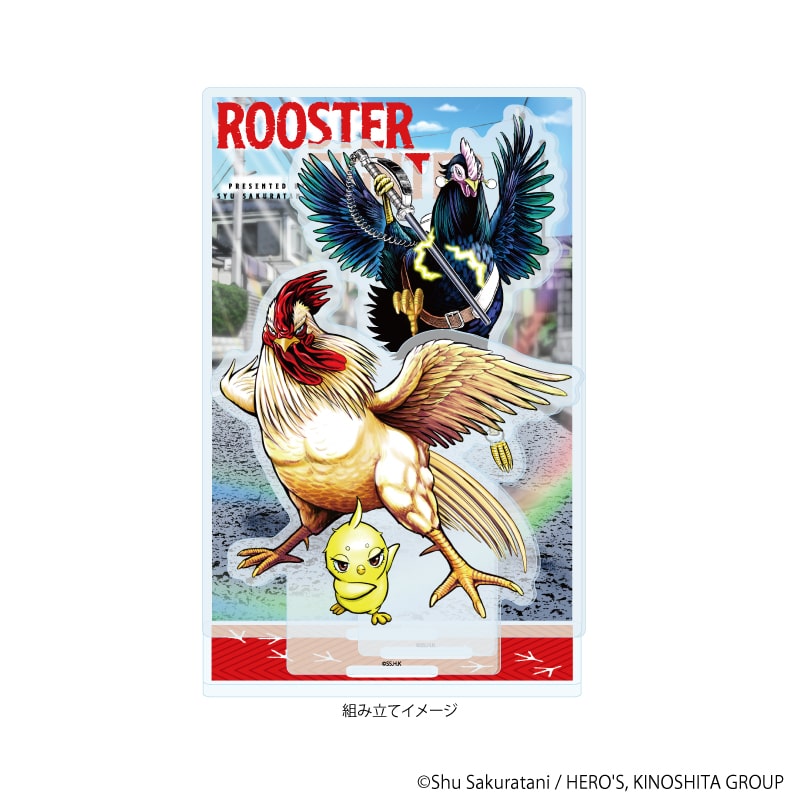 アクリルジオラマ「ニワトリ・ファイター」02/ケイジ&エリザベス&ピヨ