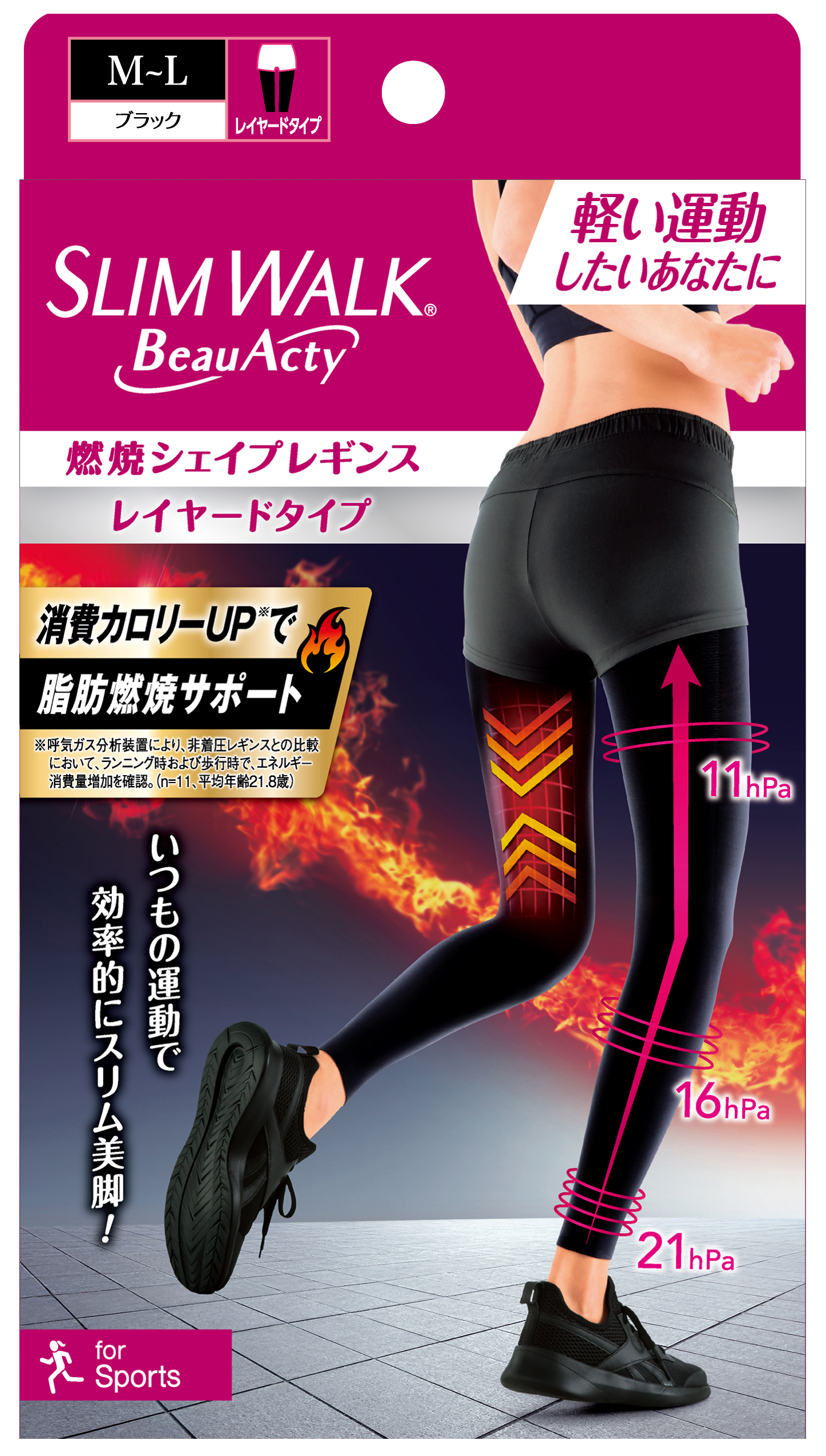 スリムウォーク Beau-Acty 燃焼シェイプレギンス S～Mサイズ(S～M