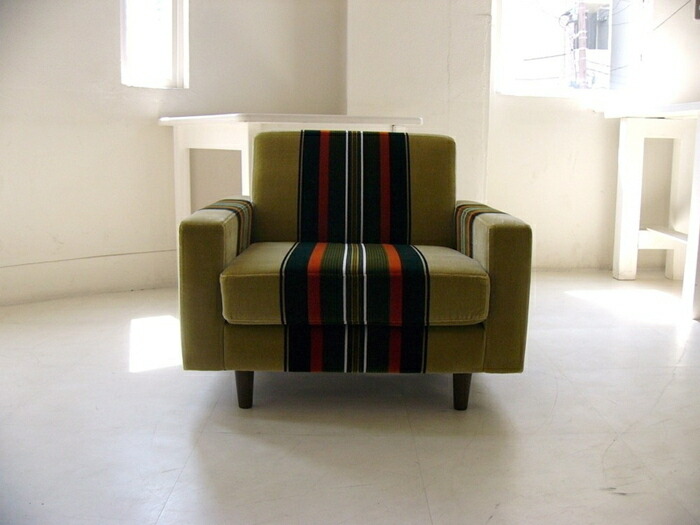 楽天市場】【送料無料！】レトロなモケットソファ/1人掛け/グリーン