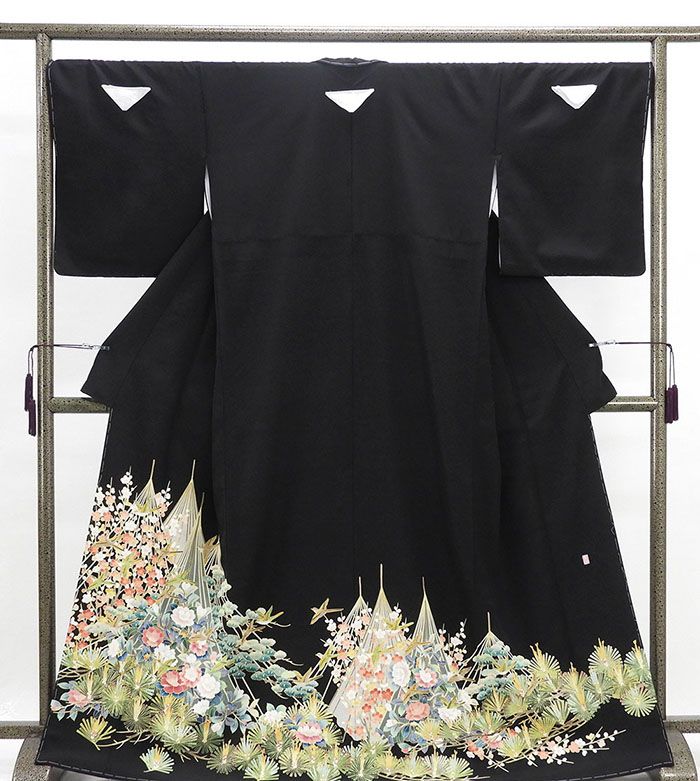 楽天市場】留袖 正絹 加賀友禅 奥原一就作 黒留袖 未仕立 仮絵羽 着物