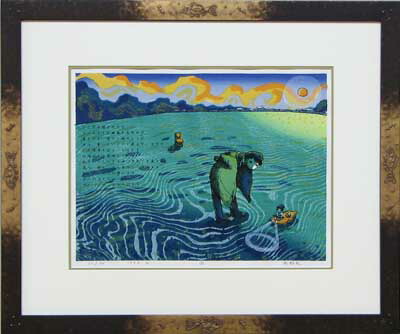 楽天市場】風鈴丸 額付き木版画 うたたね森 2000年 : ベルセーブ