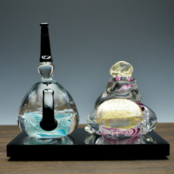 楽天市場】作家 国広育伸 ガラス製 雛人形 みやび 敷板・金屏風付き