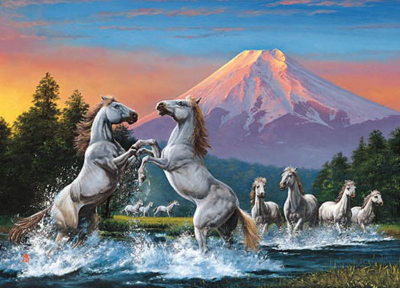 楽天市場】1000ピースジグソーパズル 富士駿馬（小笠原ゑつこ