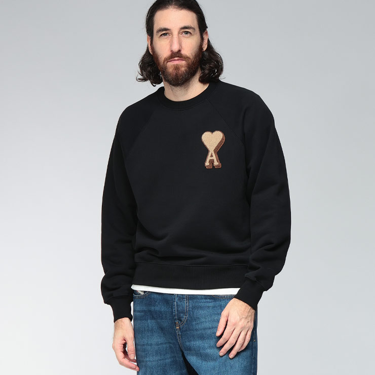 楽天市場】ami paris アミパリス スウェット USW024.747 メンズ クルー