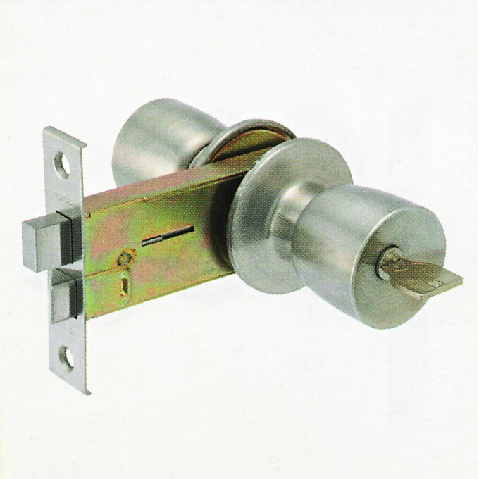 楽天市場】[平フロント型] MIWA 握り玉錠 HBZ-1LS 扉厚26-30mm BS100mm