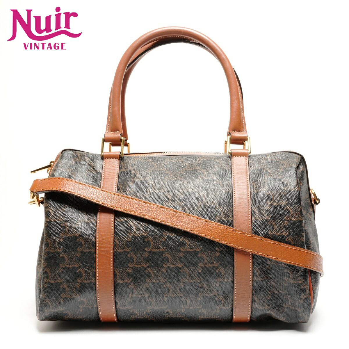 楽天市場】セリーヌ ボストンバッグ マカダム JM13 ブラウン 茶 PVC