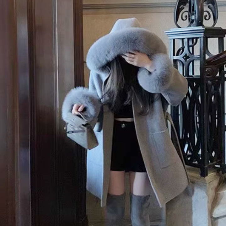 楽天市場】ハーフコート フォード付き ハーフコート フードファー