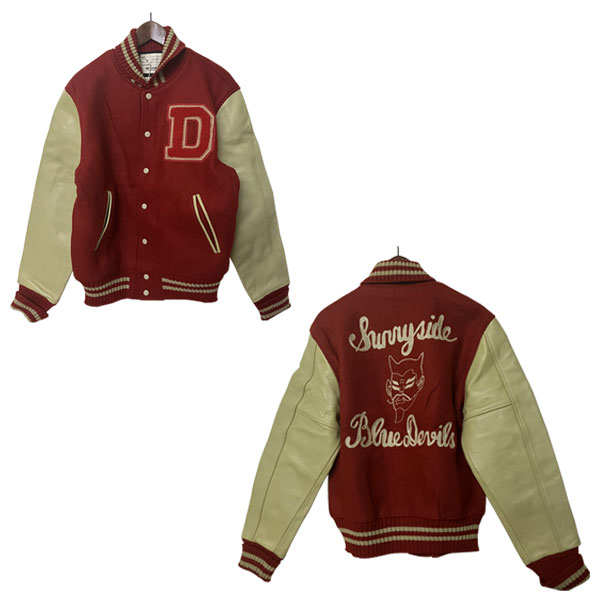 楽天市場】B品訳あり DeLONG（デロング）スタジャン レザー切り替え