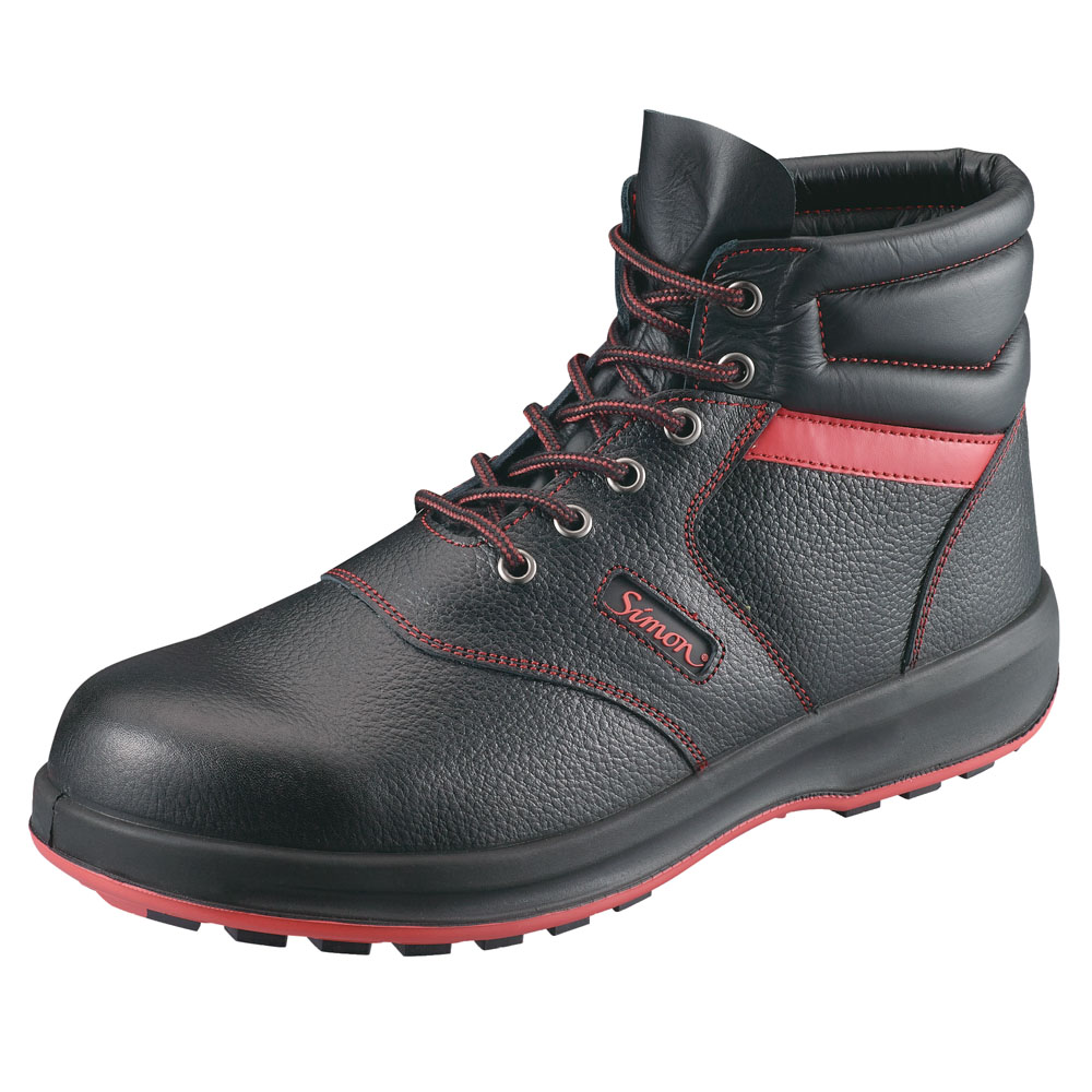 安全靴・手袋のシモン SL22-R黒／赤 (23.5～28.0cm): 安全靴