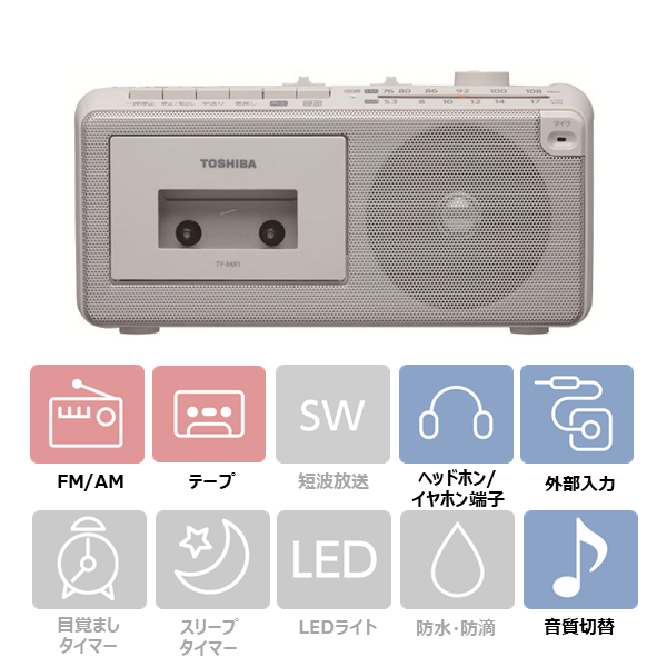 東芝 ラジオカセットレコーダー TY-XKR1(H)(（H）グレー): 家電商品