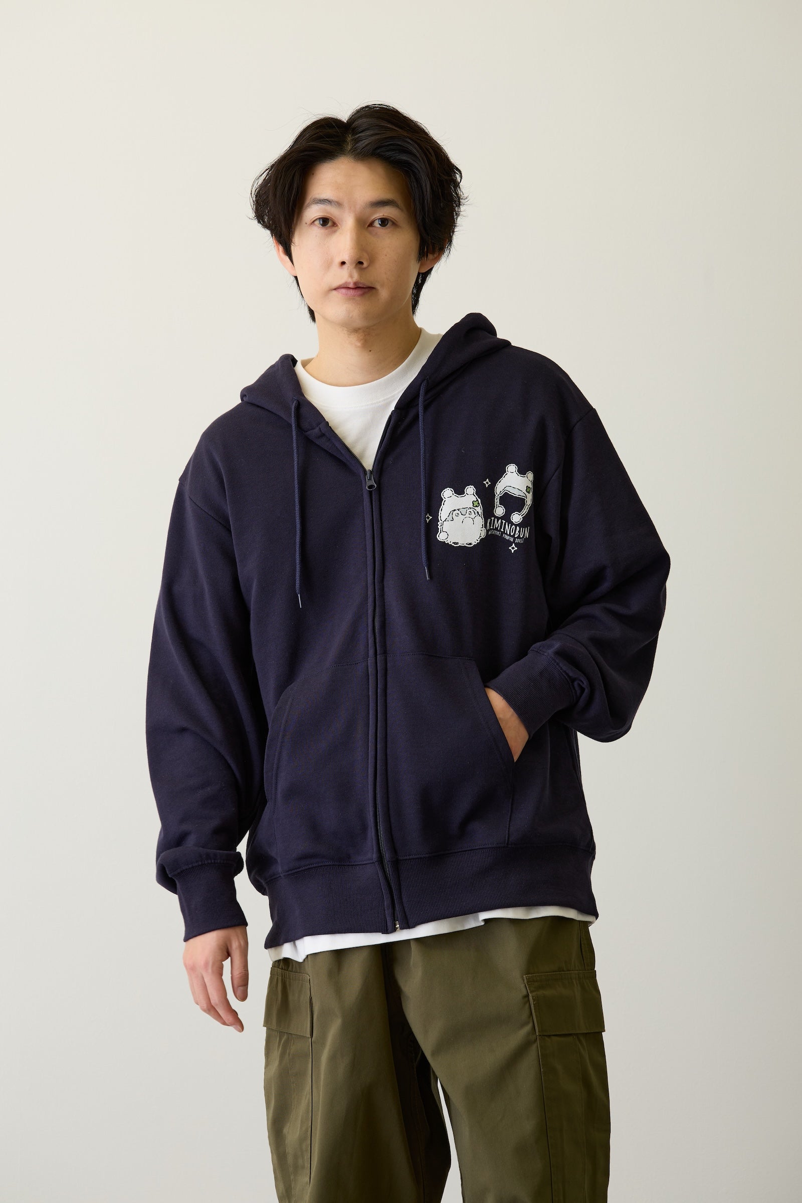 コウペンちゃん ZIPパーカー わた雪ぽんぽん ネイビー