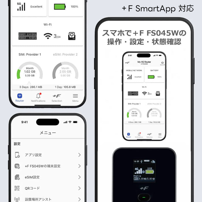 モバイルルーター +F FS045W 富士ソフト 新品 FS045WMB1 ポケットWi-Fi