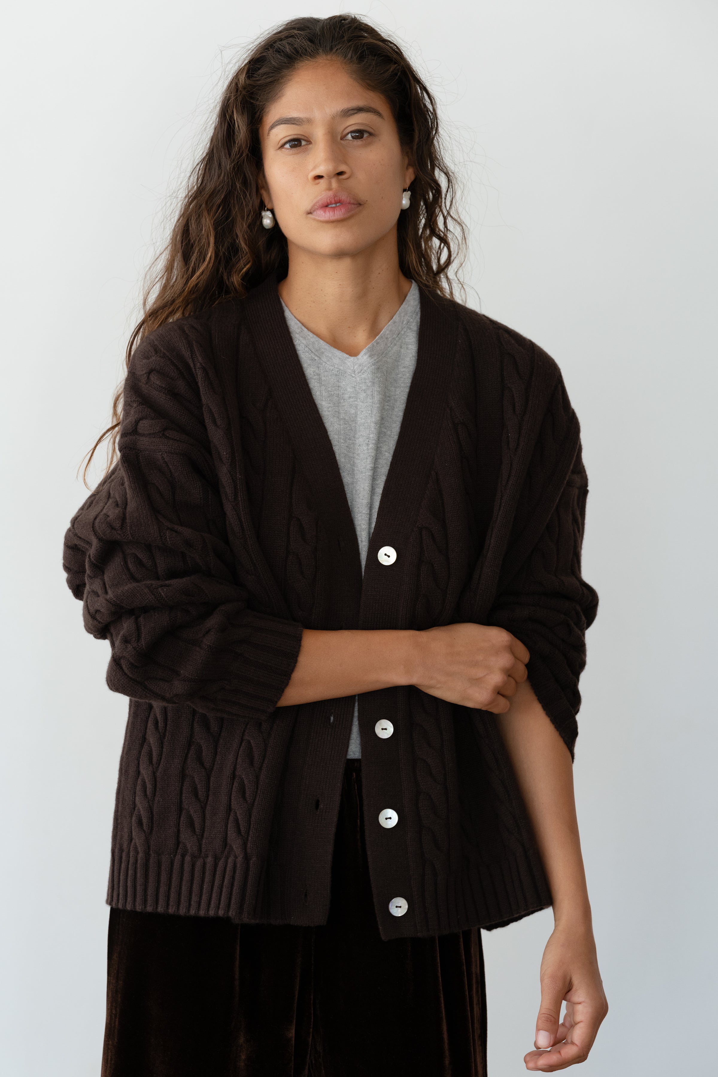 The Cable V-Neck Cardigan