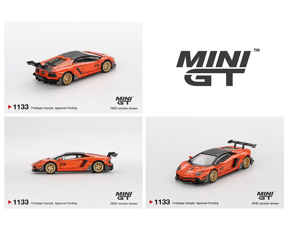 Mini GT 1:64 LB☆WORKS Lamborghini Aventador – Orange – MDX 2025