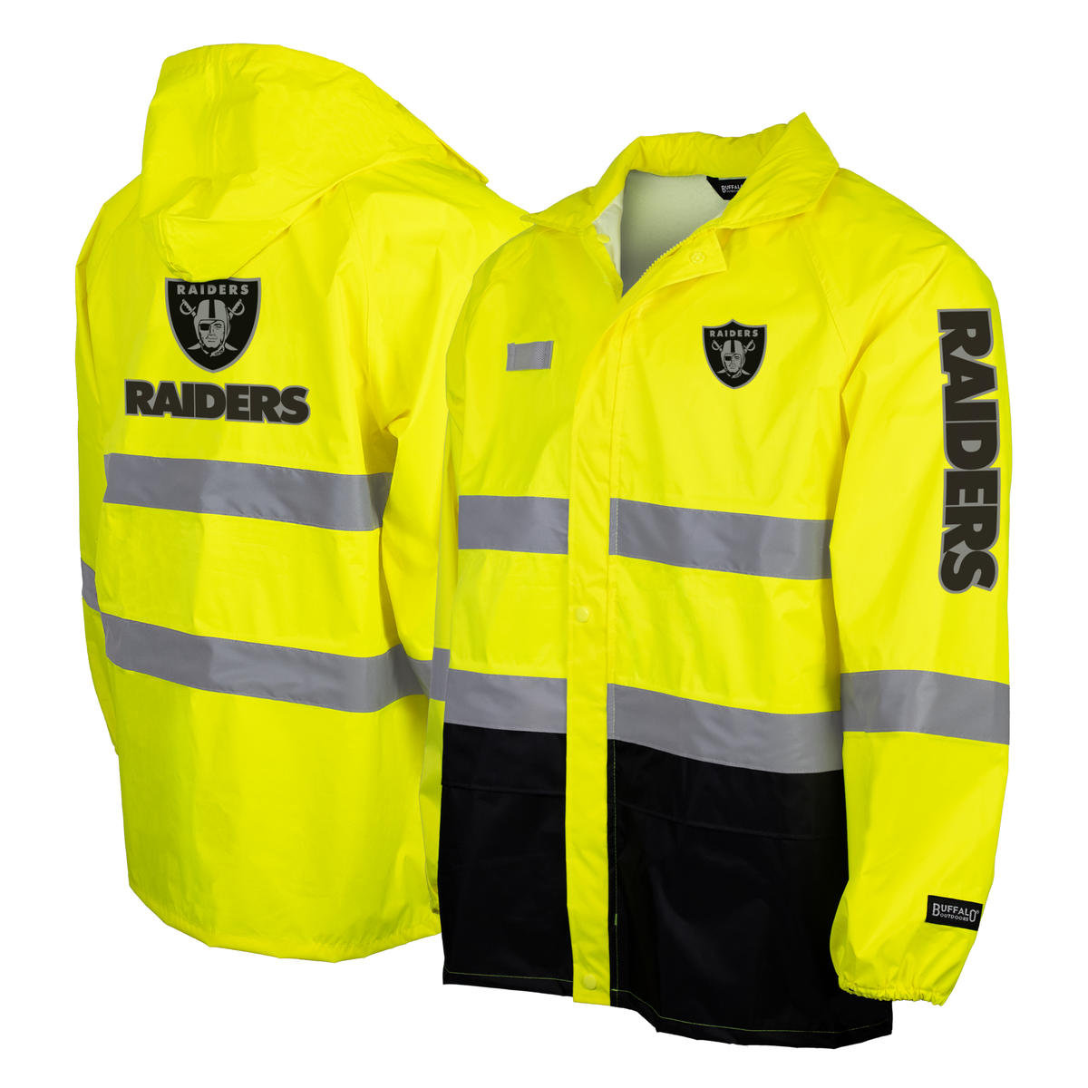Buffalo Outdoors X NFL Hi Vis Safety Hooded Rainshell: AFC Teams