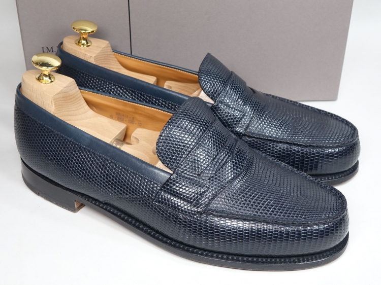 爽やかなネイビーリザードのJMウエストン 180ローファーを販売中です