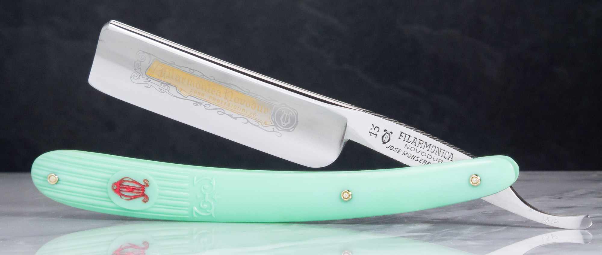 Vintage Filarmonica 13P Novodur Made In Spain Straight Razor