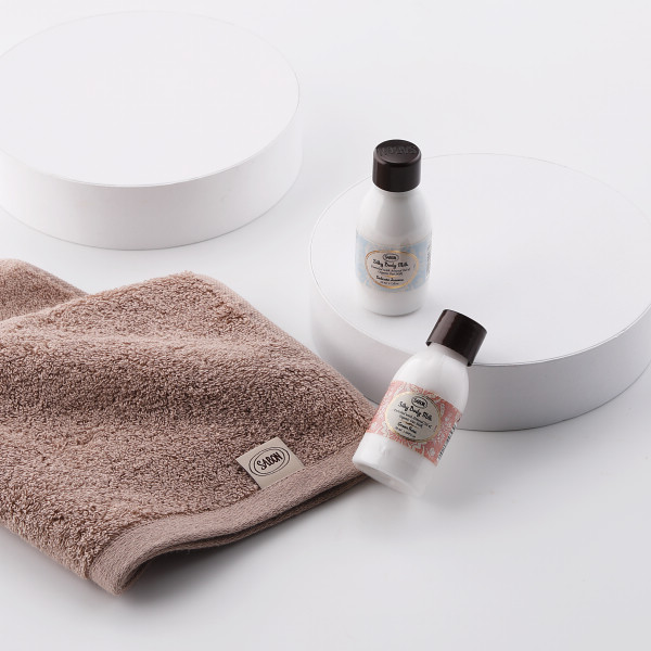 SABON シルキーボディミルク50ml＆オーガニックタオル