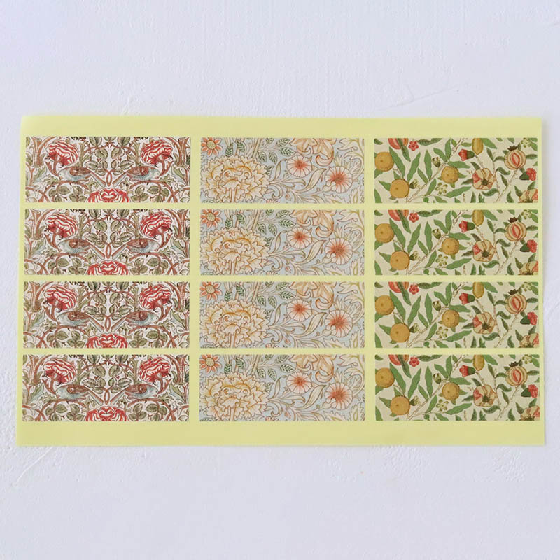 シール ウィリアム・モリス柄 フルーツ 3柄×4片 98070 10冊/束（ご注文