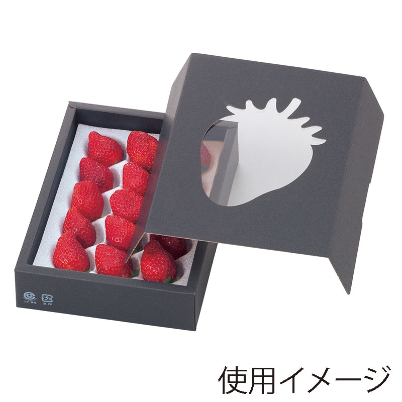 いちごホールトレー箱 イチゴ窓開 PP貼り L-478M 50枚/束（ご注文単位2