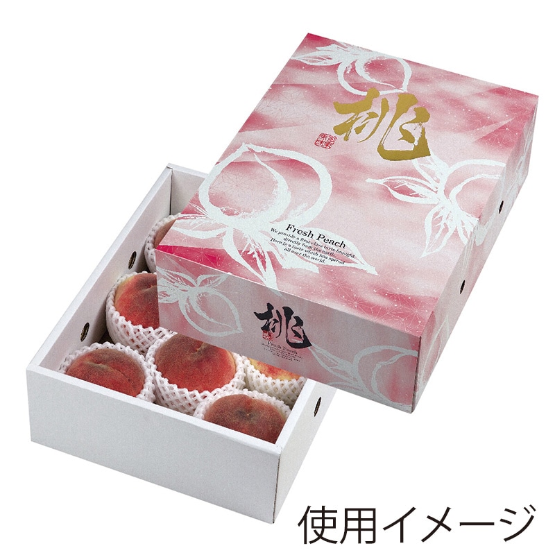 ヤマニパッケージ 桃箱 桃だより 3kg L-2339 10枚/束（ご注文単位4束