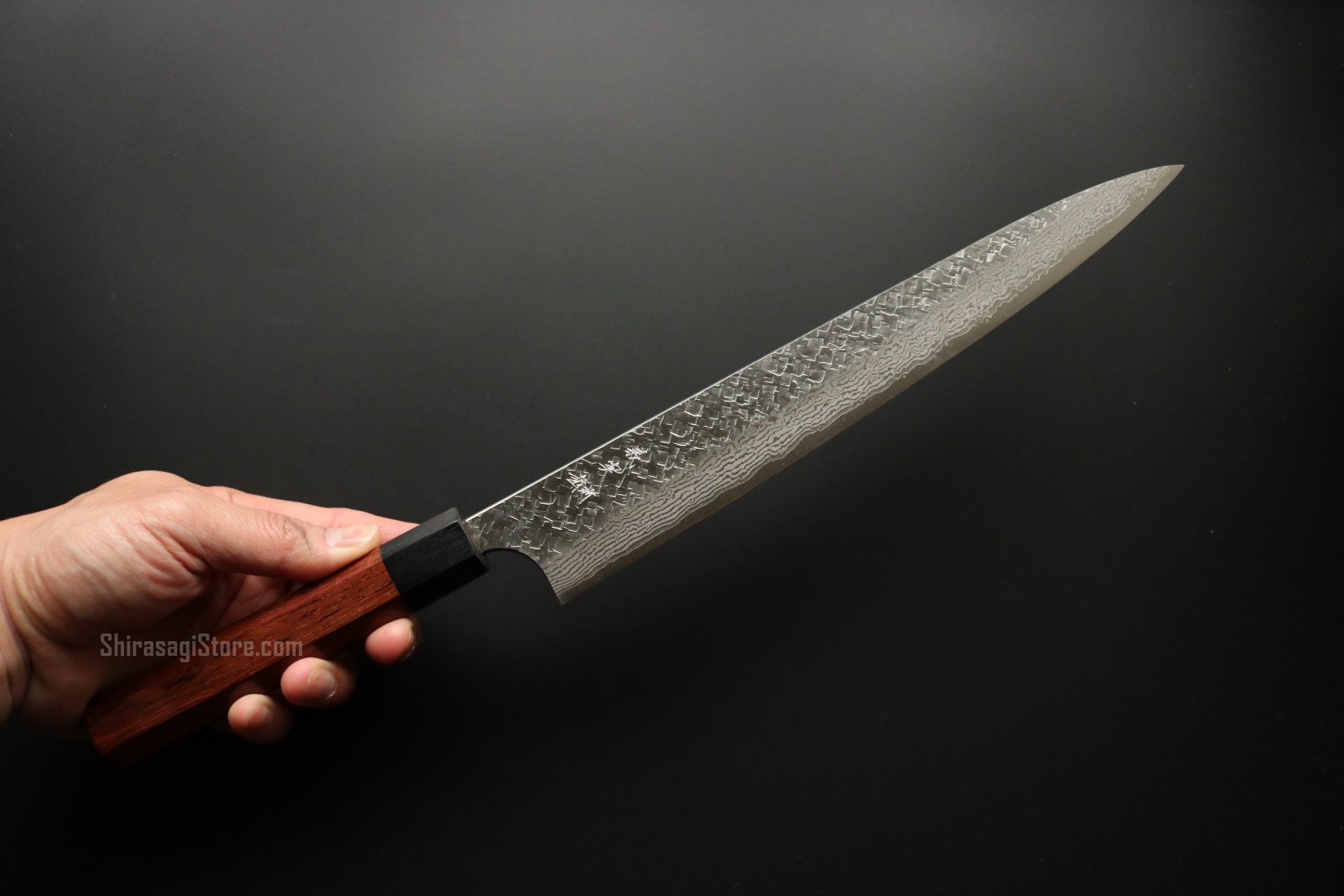 加藤義実 筋引 スライサー VG10鋼 槌目ダマスカス 270mm