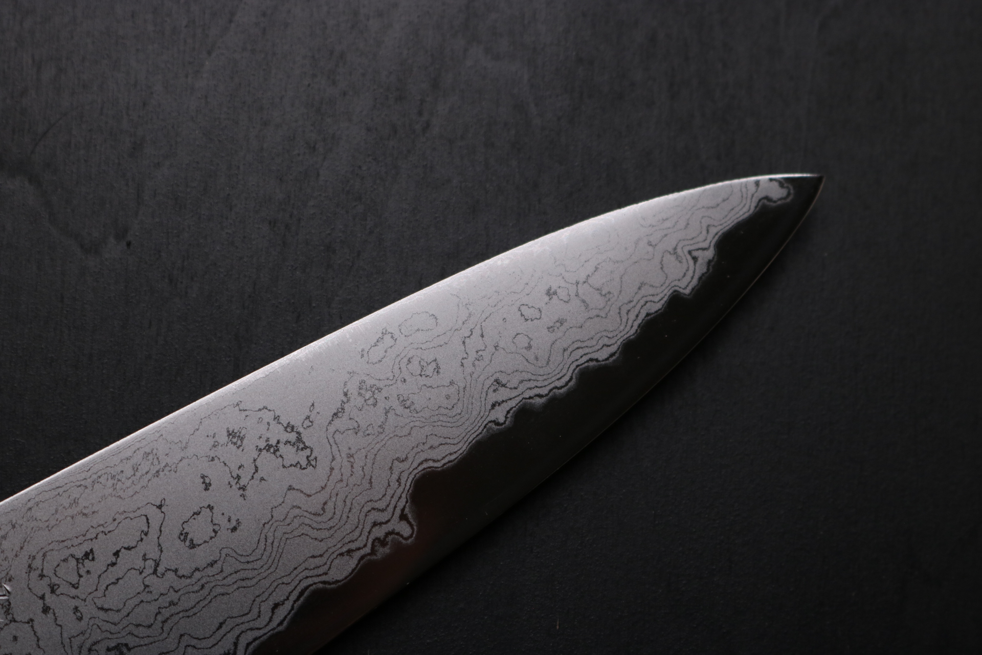 白鷺 牛刀 和包丁 墨流 (ダマスカス) 青一鋼 黒檀八角水牛 7寸