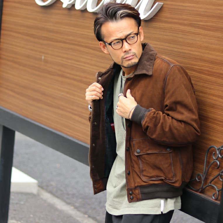 FLASK レザージャケット ラムレザー ベージュ パンチング 原料イタリア