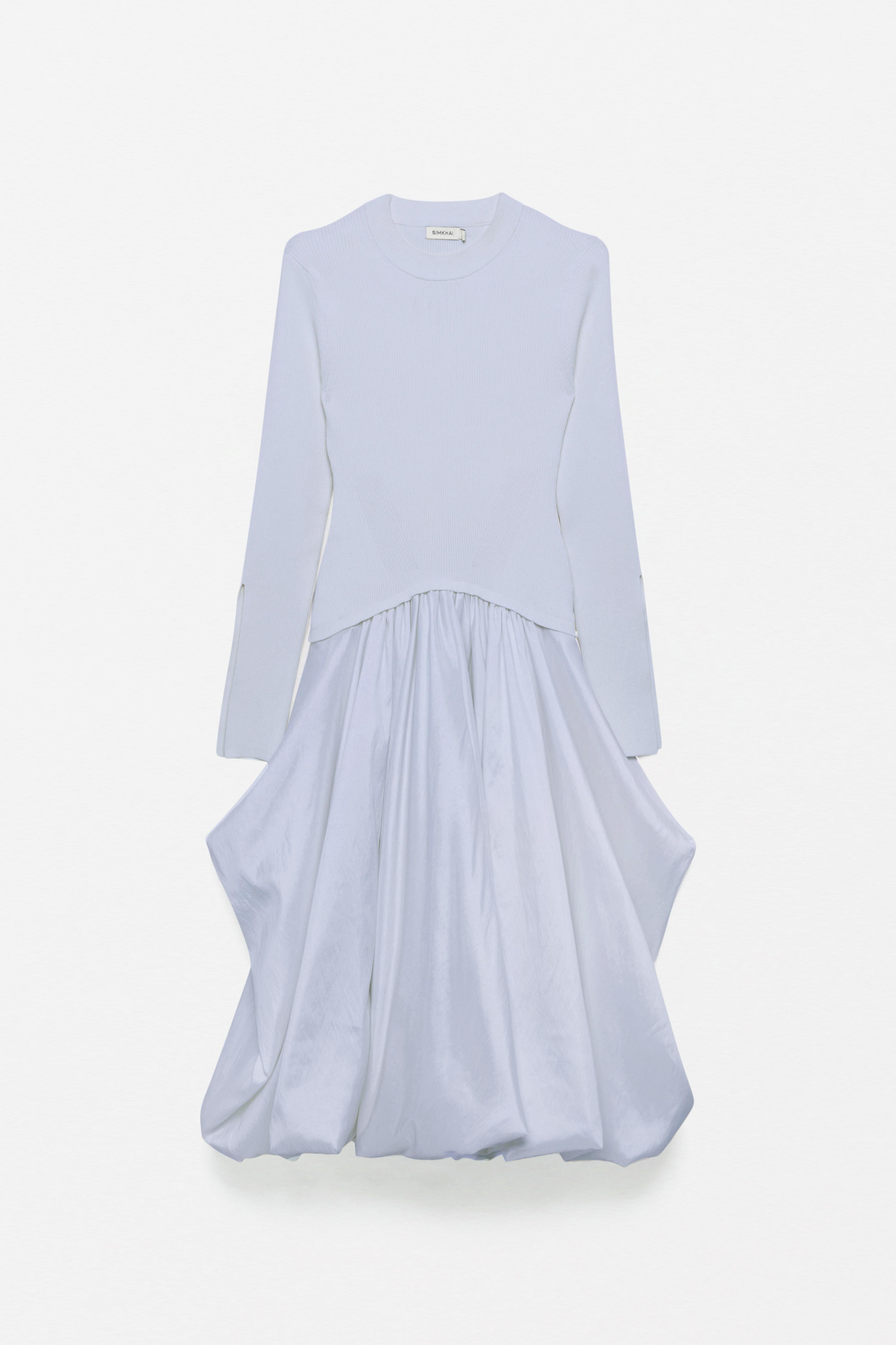 Kenlie Long Sleeve Mock Neck Midi Dress - Blue Haze| SIMKHAI