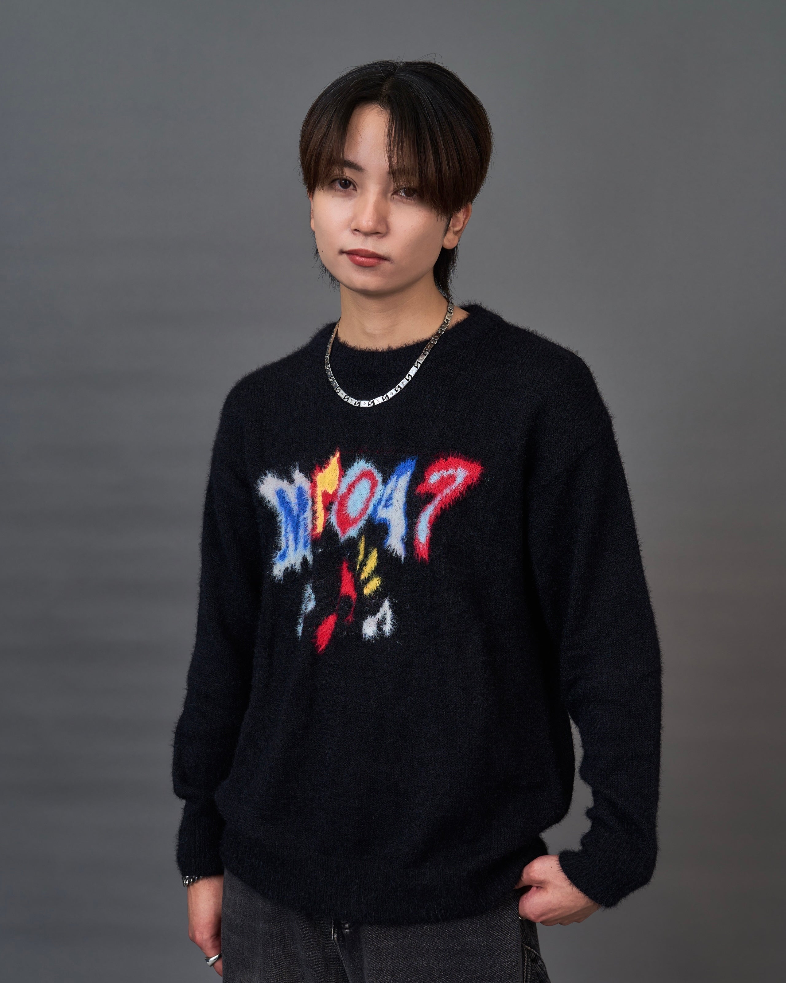 Graphic Shaggy Knit Sweater / グラフィックシャギーニットセーター