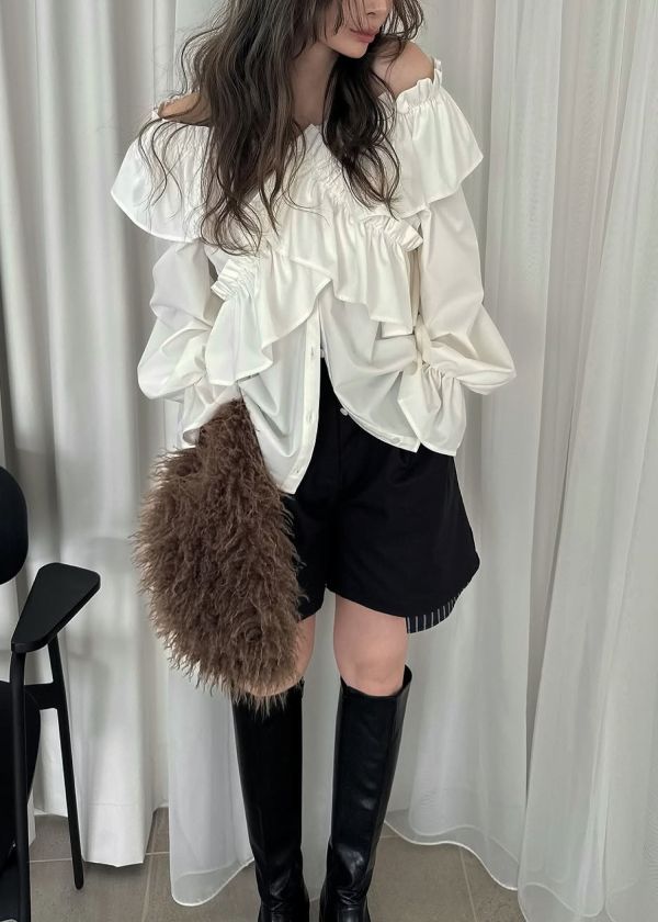 WILLFULLY - frill cross asymmetry BL / フリルクロス アシンメトリー