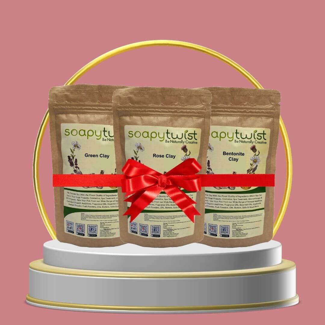 Buy Green Clay | Rose Clay | Bentonite Clay Combo Pack | Soapy Twist