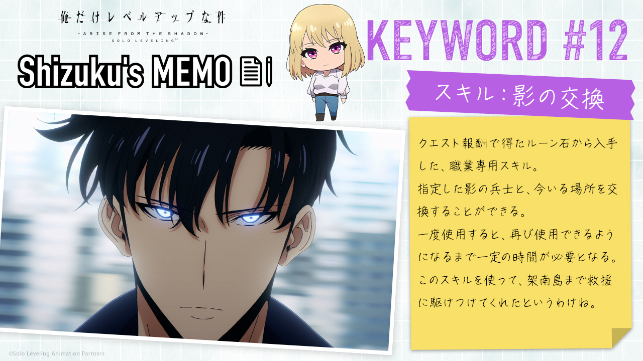 Shizuku's MEMO - SPECIAL | TVアニメ「俺だけレベルアップな件」公式