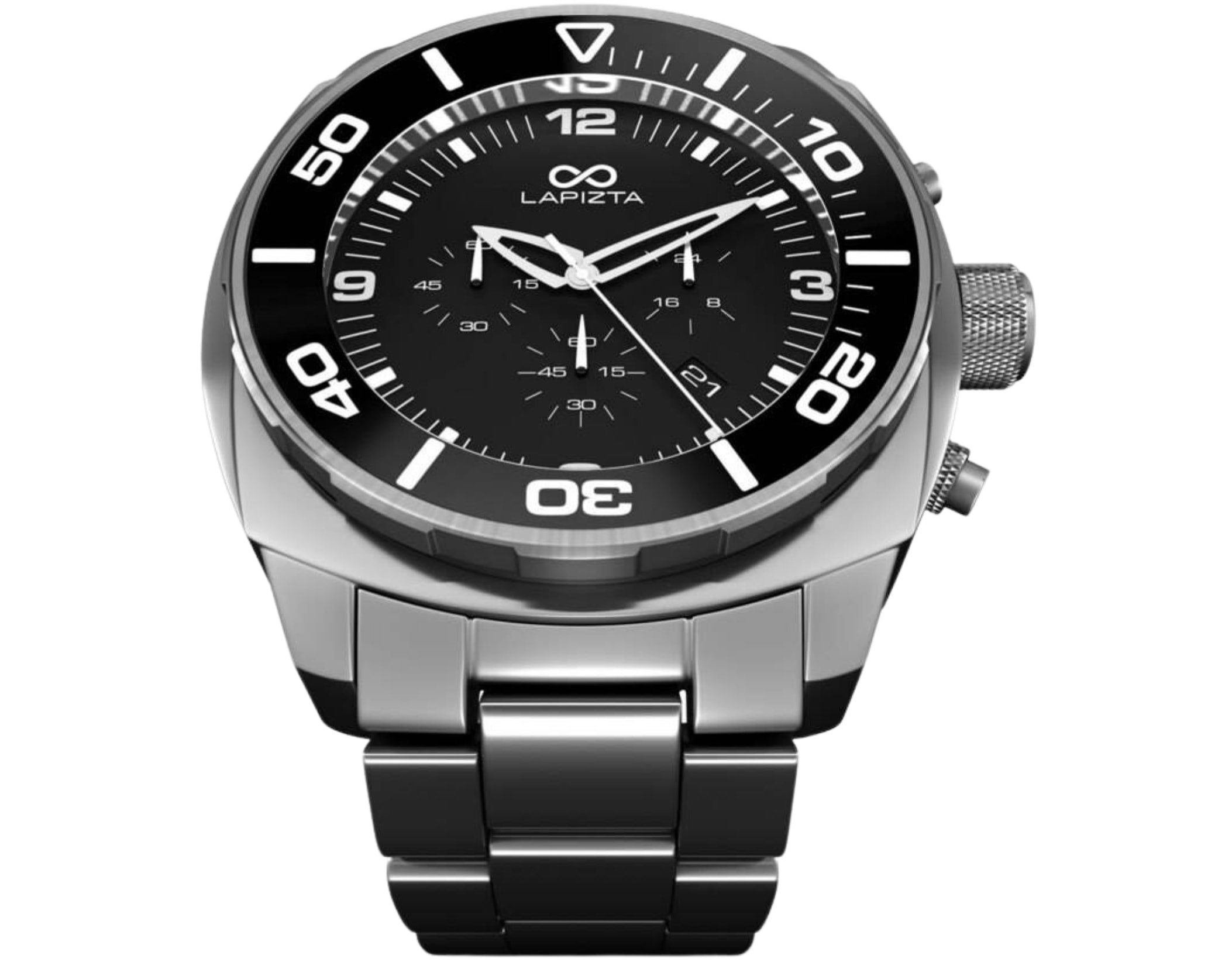 100M WR Steel Bracelet Black Chronograph Watch | Lapizta Zatara