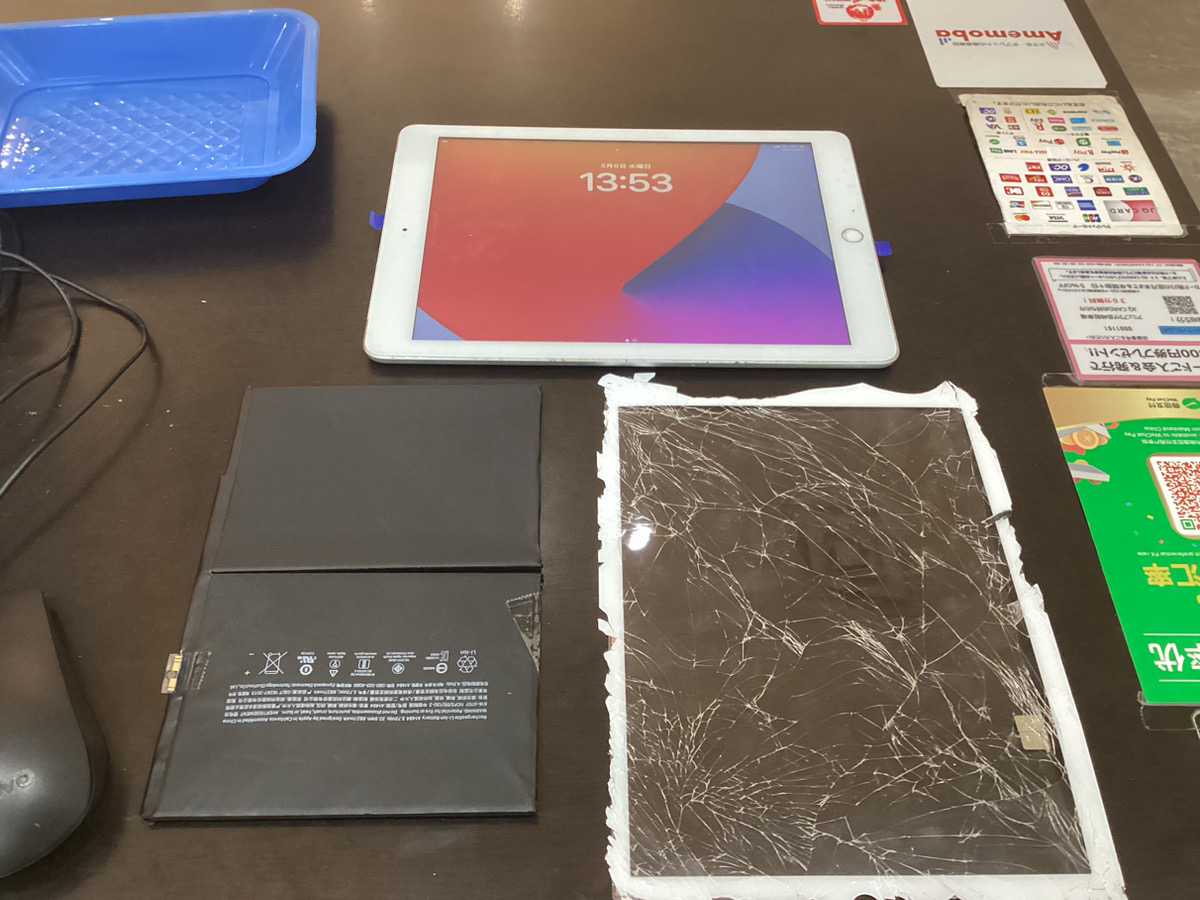 iPad第7世代画面、バッテリー交換-スマホクリニック 長崎駅店