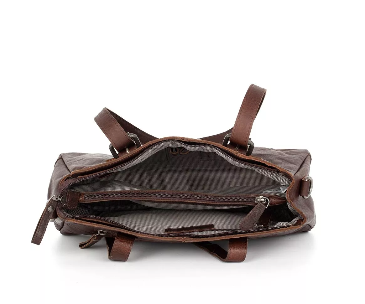 Leather Shoulder Bag - Oklahoma - Dark brown