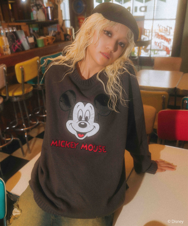 Disney/ディズニー/ミッキーマウス】サテン刺しゅうニット｜4GEEKs by