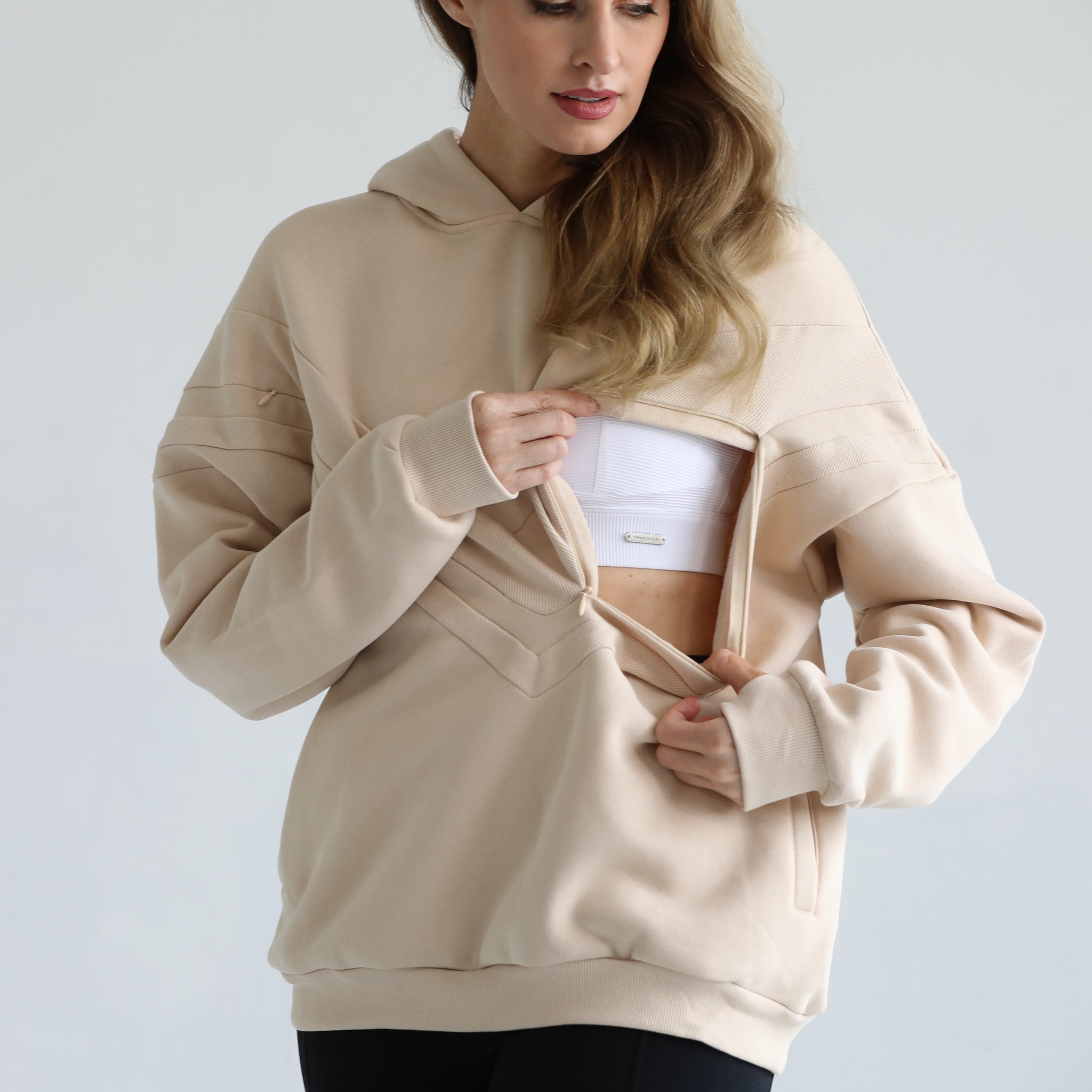 Isabella Ultra Soft Oversized Nursing & Pregnancy Hoodie (Oatmeal
