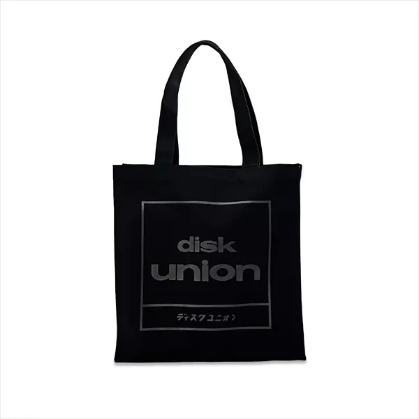 diskunion レコード トート 四角ロゴ (ブラック×レッド)/TOTE BAG