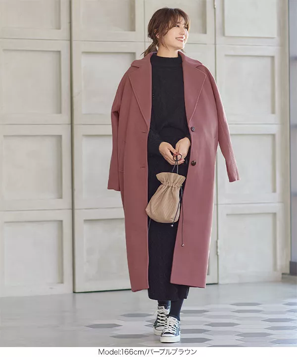ビッグシルエットロングコート [K828] - レディースファッション通販