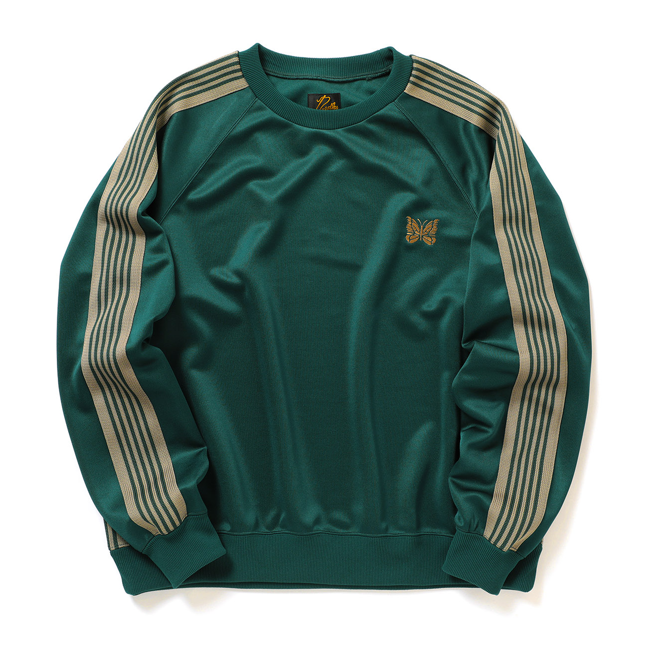 Needles / ニードルズ | Track Crew Neck Shirt - Poly Smooth - Green