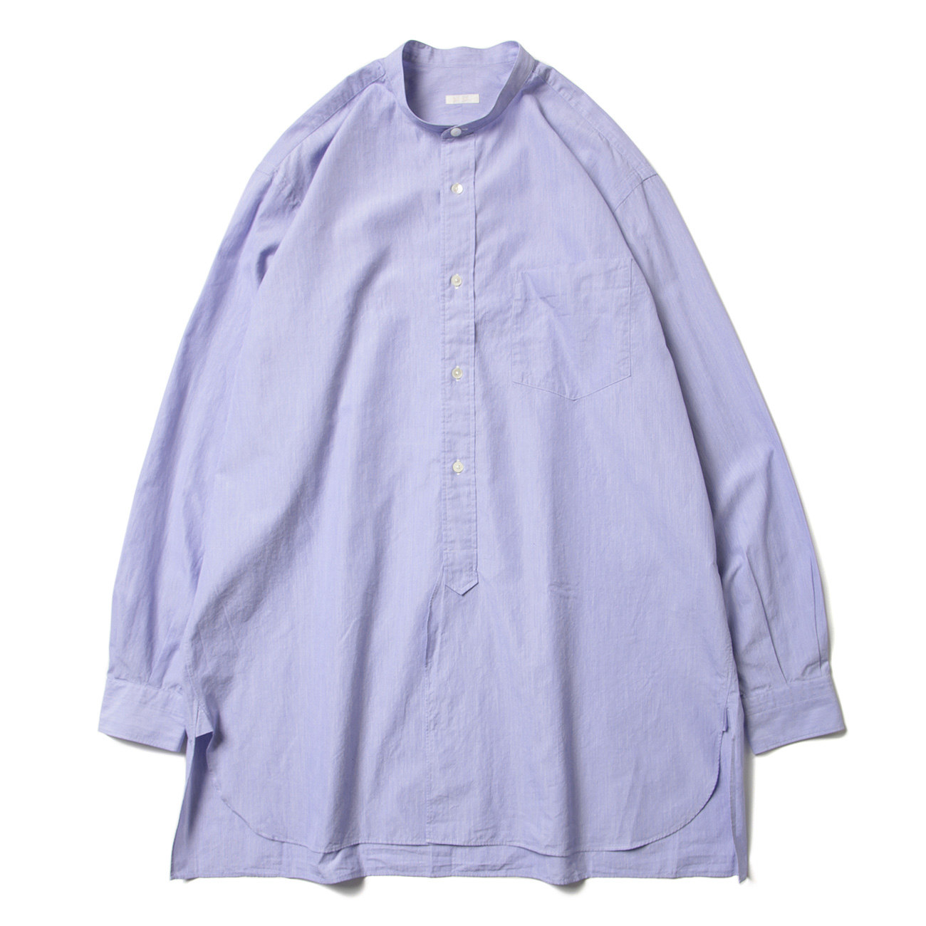 COMOLI / コモリ | バンドカラーシャツ - Sax Stripe | 通販 - 正規