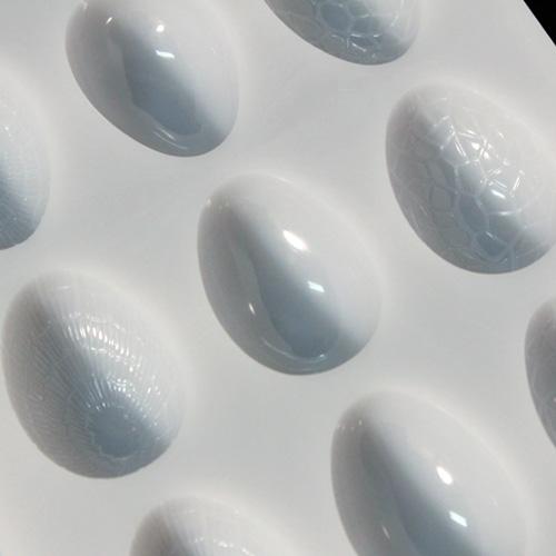 カカオバリー / チョコレートモールド「ウッフ（卵型3種×4取（半球