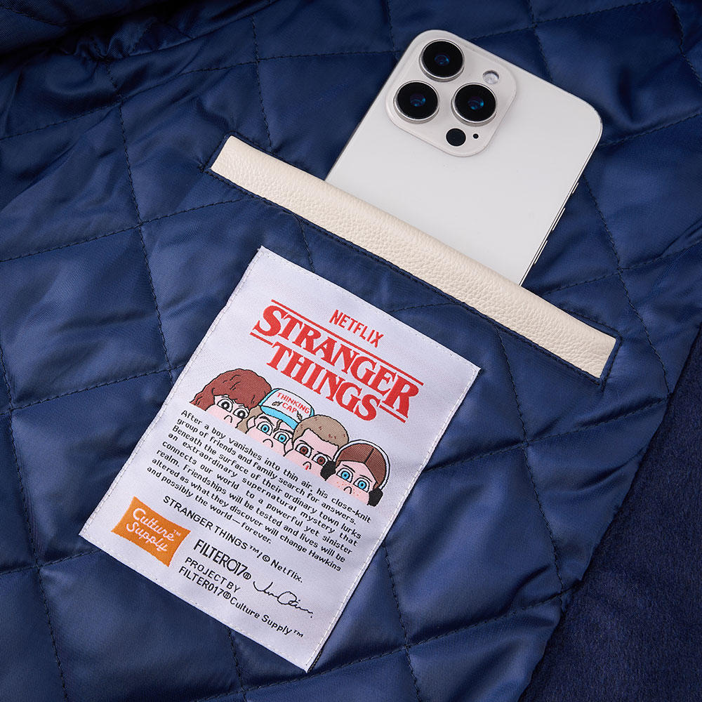 ホーキンススタジャン ダークブルー Stranger Things（ストレンジャー