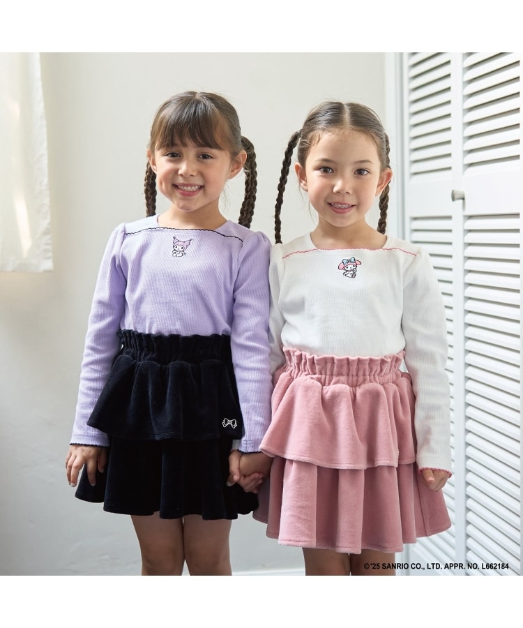 もっちりベロア】【セットアップ可】ティアードスカート（その他