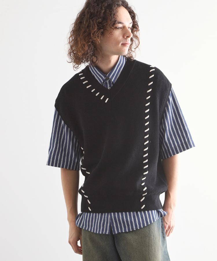 クロップドVネックニットベスト（ベスト） | tk.TAKEO KIKUCHI